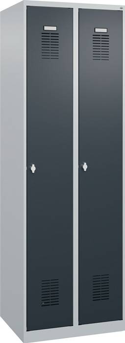 Garderobenschrank Ser.Basis-PLUS H1850xB600xT500mm lichtgrau/anthrazitgrau 2Abt.-1
