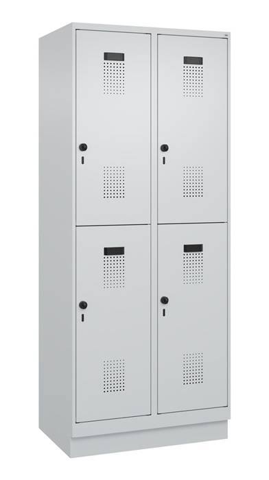 Garderobenschrank Evolo PLUS Sockel 800mm lichtgrau/lichtgrau 4 Abt.C+P-0