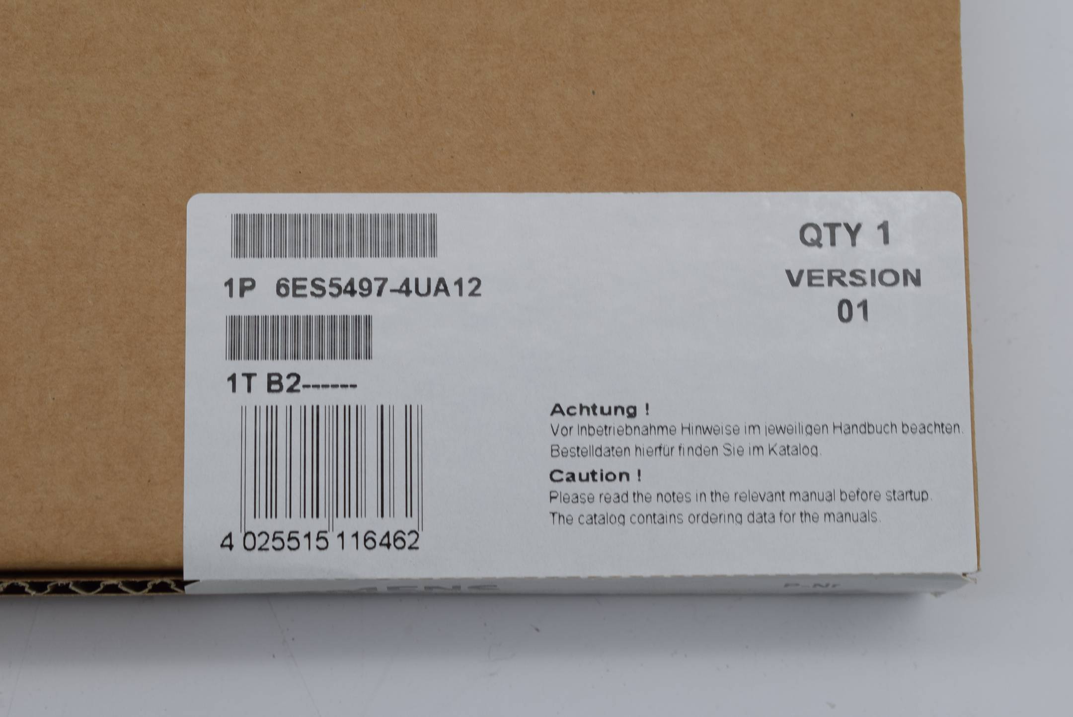 Siemens Simatic S5 Frontstecker 497 6ES5497-4UA12 ( 6ES5 497-4UA12 ) Ver. 1-0