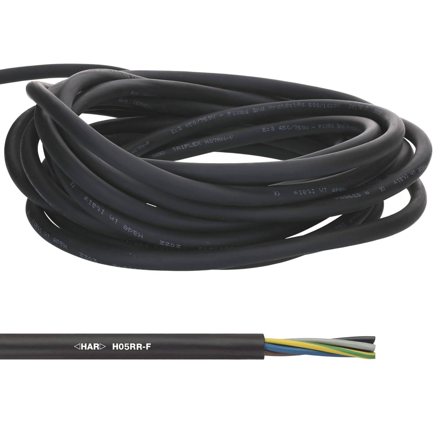 10 Meter Lapp 16002123 H05RR-F 4x2,5 mm² Gummileitung flexibel mit Schutzleiter I dünnes Gummikabel für Innenbereich I f-0