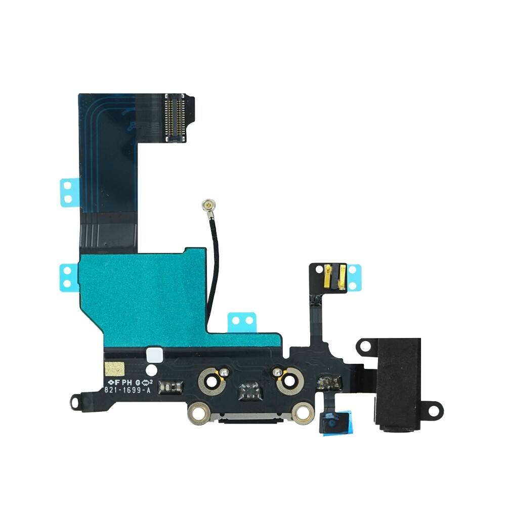 Ladebuchse für iPhone 5 Schwarz Dock Connector Flex Ersatz-0