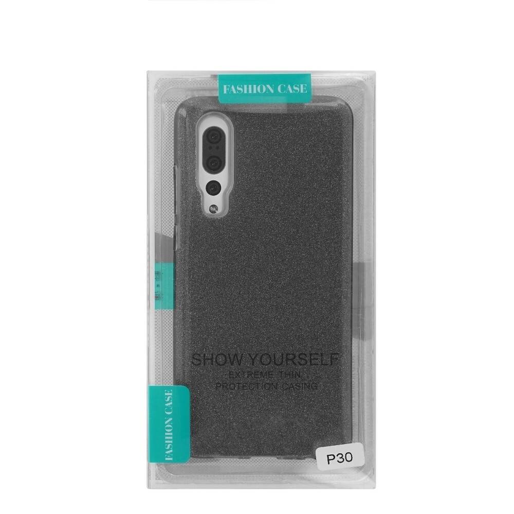 Glitzernde Silikonhülle für Huawei P30 Schwarz cnt1292-1