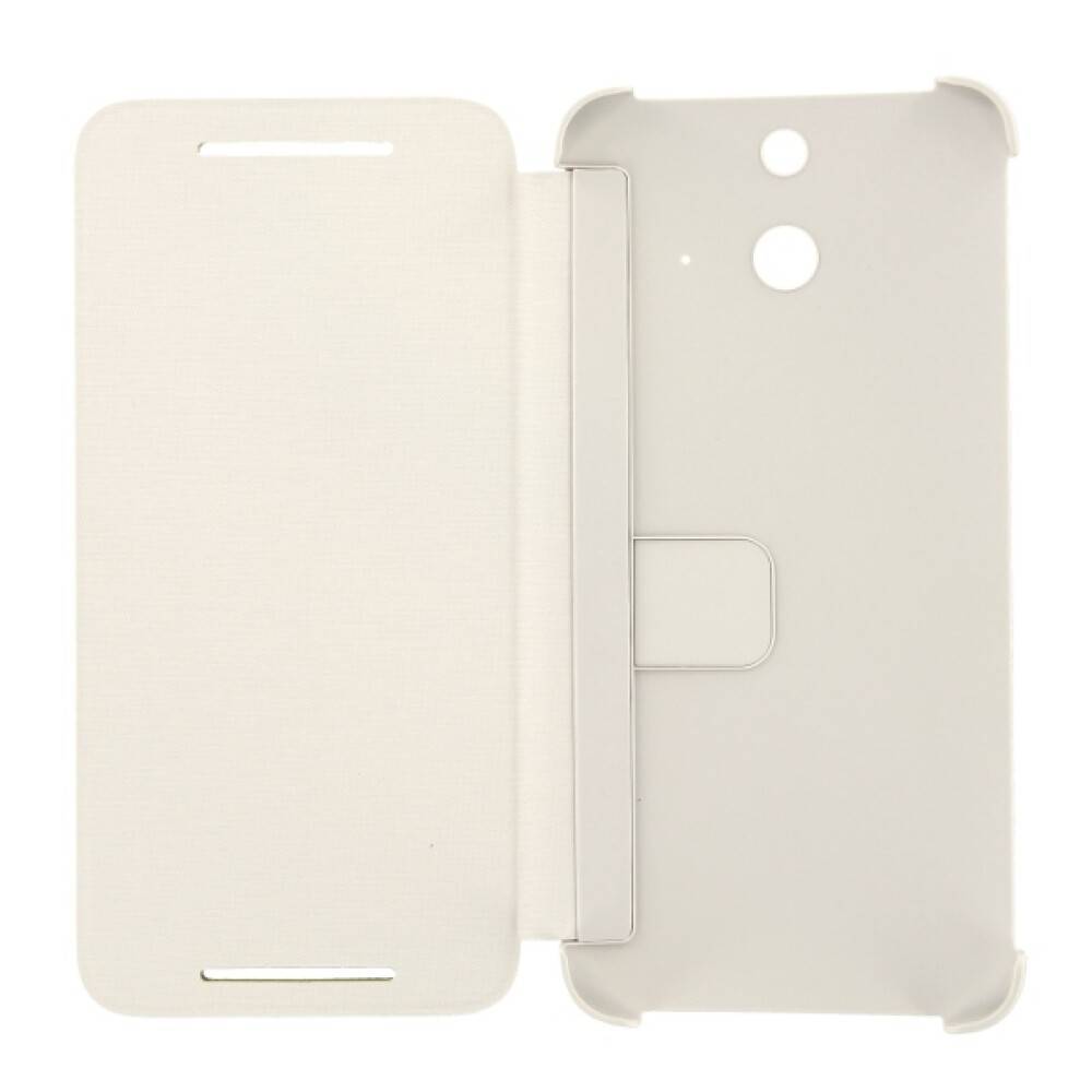Original Flip Cover Handyhülle für HTC One E8 Weiß Schutz HCV980-2