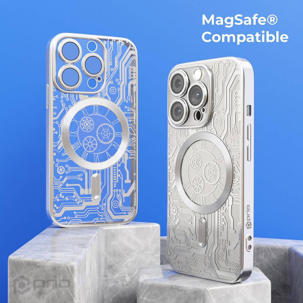prio elegante Handyhülle MAG für iPhone 16 Pro Max (6,9 Zoll) silber-0
