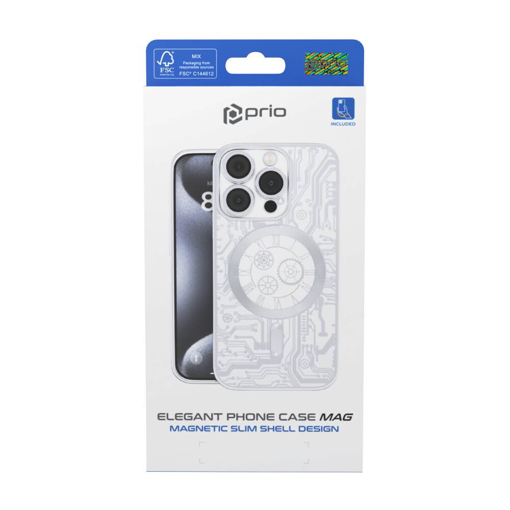prio elegante Handyhülle MAG für iPhone 16 Pro Max (6,9 Zoll) silber-3