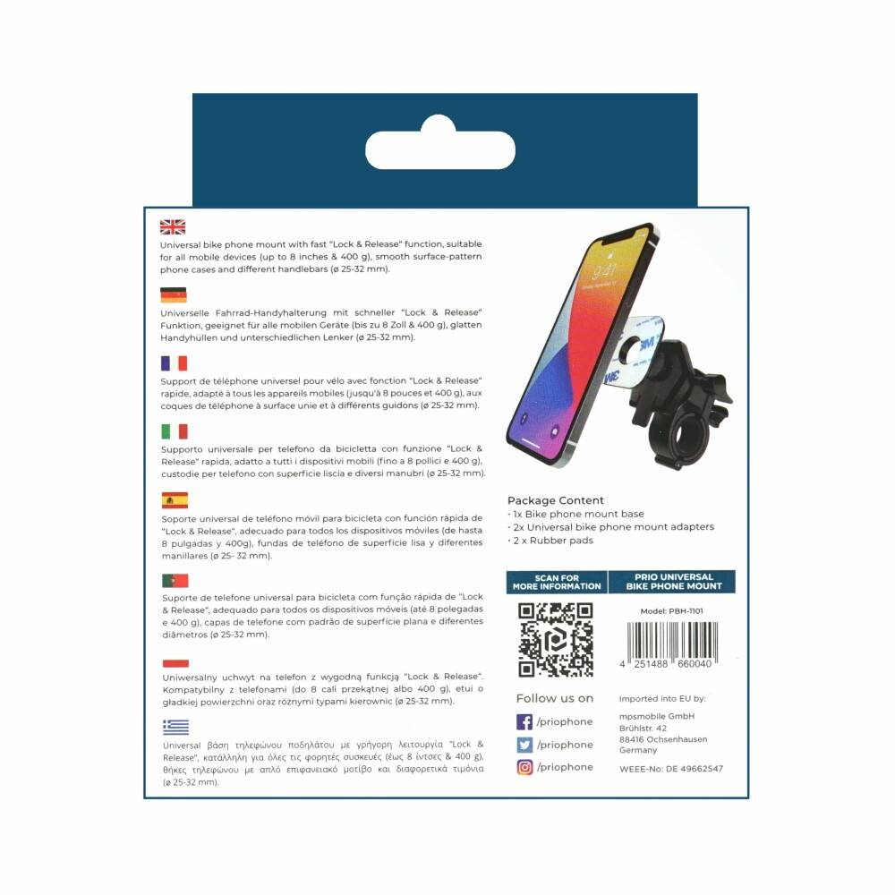 prio Fahrrad-Handyhalterung / Handyhalter mit schneller Lock & Release Funktion-4
