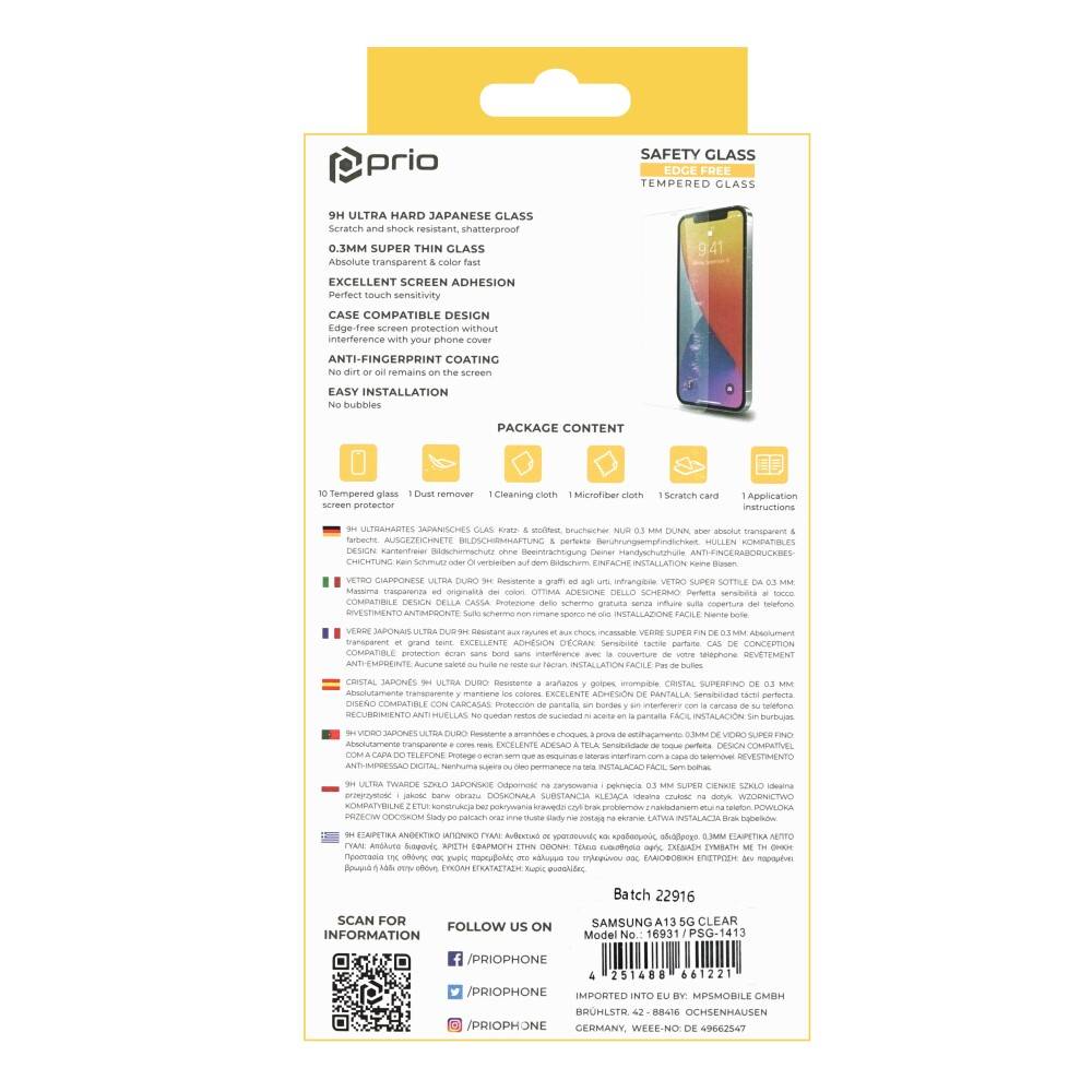 prio 10x Displayschutzglas für Samsung A13 5G transparent-2