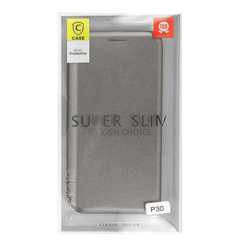 Flip Schutzhülle für Huawei P30 Grau Handyhülle Tasche Schutz Case cnt1276-0