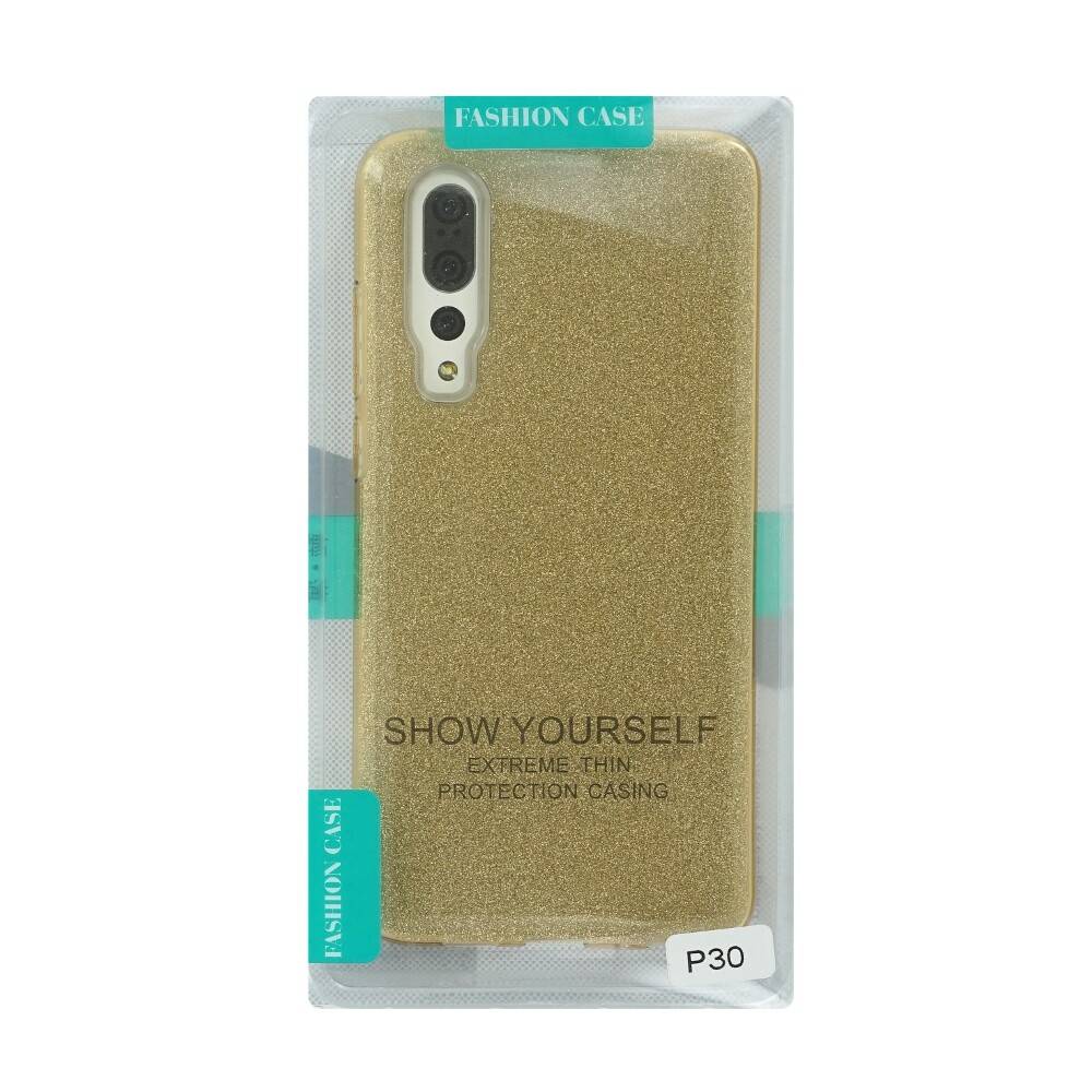 Glitzernde Silikon Handyhülle für Huawei P30 Gold cnt1294-1