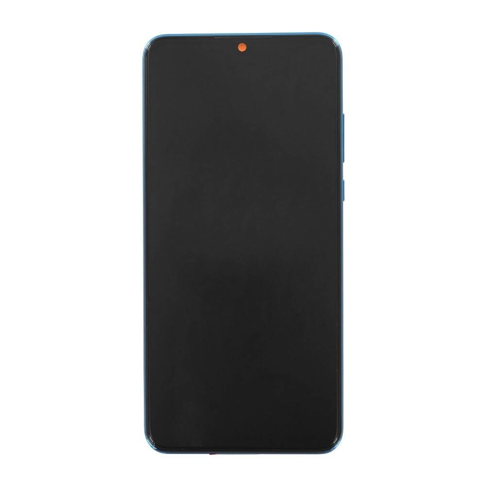 Original Display für Huawei P30 Lite LCD + Rahmen + Akku Blau 02352RQA-0