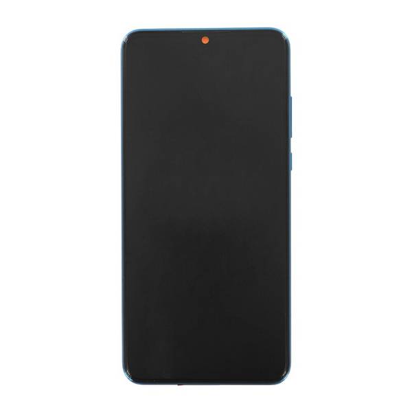 Original Display für Huawei P30 Lite LCD + Rahmen + Akku Blau 02352RQA
