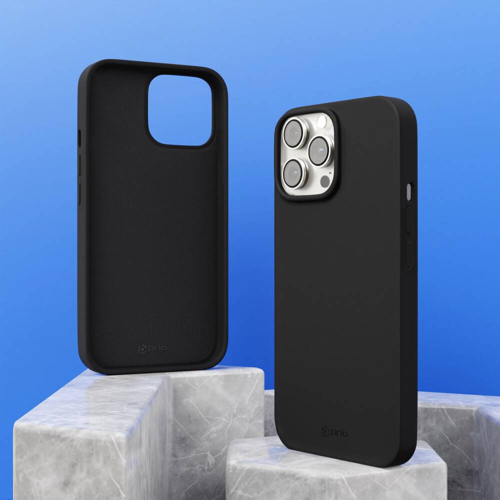 prio Silikonschutzhülle für iPhone 15 Pro (6,1 Zoll) schwarz-0