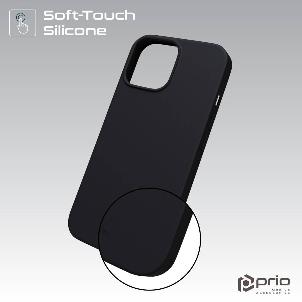prio Silikonschutzhülle für iPhone 15 Pro (6,1 Zoll) schwarz-2