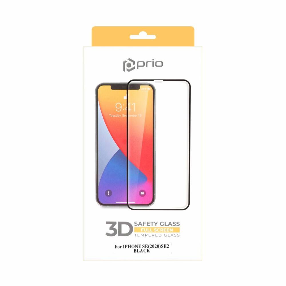 prio 3D Displayschutzglas für iPhone SE (2022/2020) schwarz-1