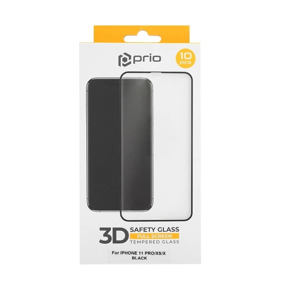 prio 10x 3D Displayschutzglas für iPhone 11 Pro/XS/X schwarz-1