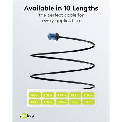 Goobay 74220 CAT 6A Slim Kabel Netzwerkkabel RJ45 Stecker 500 MHz Kupfer Patchkabel Ethernet LANKabel U/UTP Schwarz0,25m-4