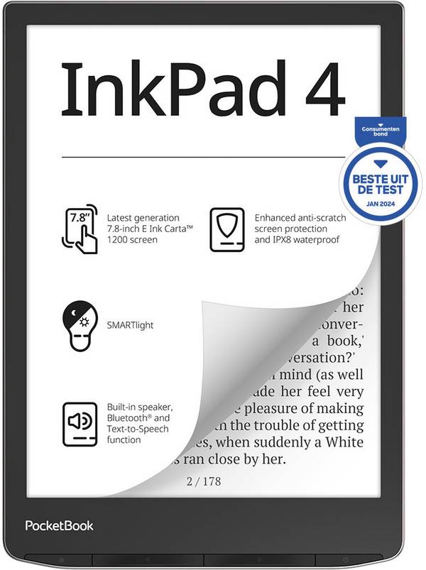 InkPad 4 - eBook-Reader - Linux 3.10.65 - 32 GB - 19.8 cm (7.8")