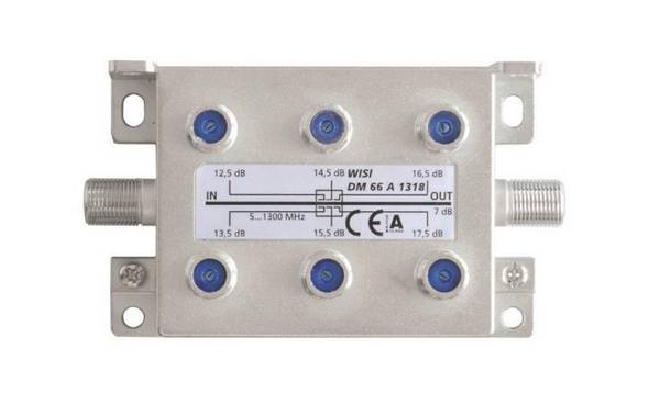 WISI 6-fach Abzweiger DM66A1318 5-1300MHz 12,5-17,5dB Klasse A (+10dB) Install.Baumaterial Antennen