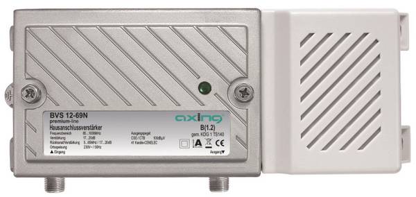 AXING Hausanschlussverstärker BVS 12-69N 17-20dB 85-1006MHz Rückkanal 5-65MHz Install.Baumaterial