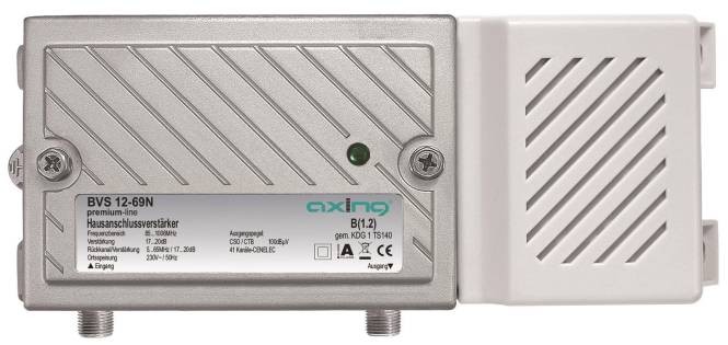 AXING Hausanschlussverstärker BVS 12-69N 17-20dB 85-1006MHz Rückkanal 5-65MHz Install.Baumaterial-0