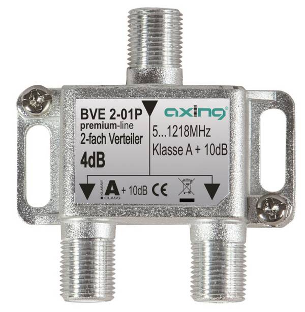 AXING 2fach Verteiler BVE 2-01P 5-1218MHz brummentkoppelt Kl.A+ Vodafone Install.Baumaterial