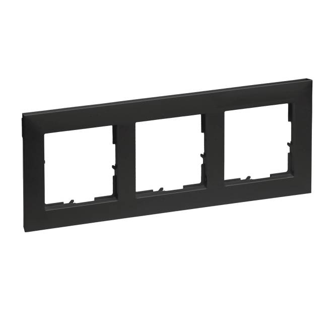 LEG Legrand 765373 SEANO 3-fach Rahmen in der Farbausführung Schwarz lackiert-0