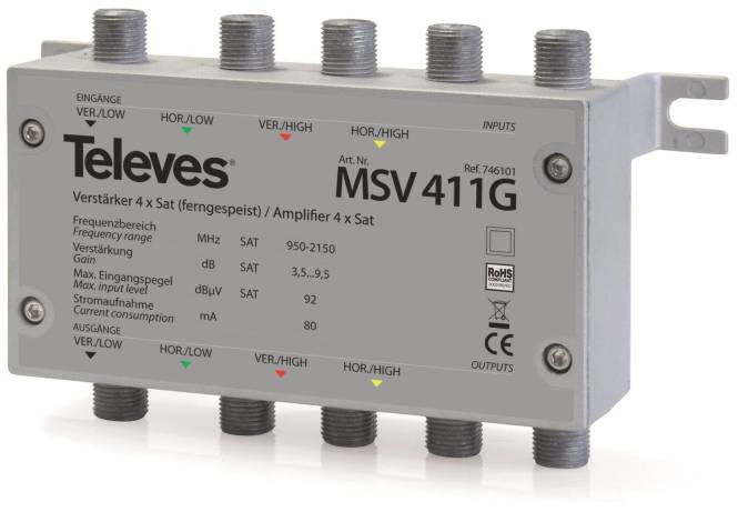 Televes Verstärker 4xSAT MULTRIX MSV411G Install.Baumaterial Antennen Antennen-Zub.allgem.-0