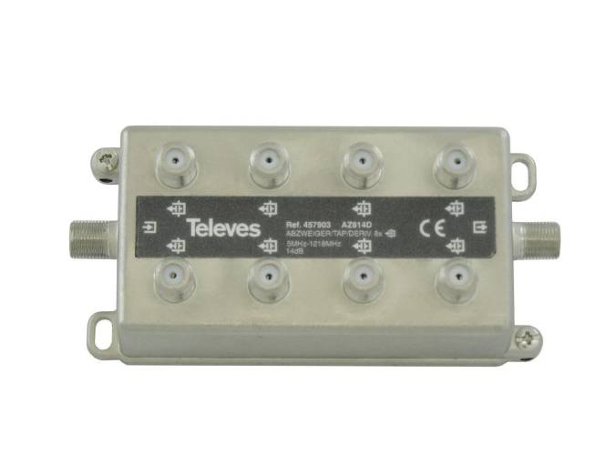 Televes 8-fach Abzweiger AZ814D 5-1218 MHz AD:14dB 457903 Install.Baumaterial Antennen-0