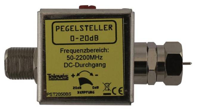Televes Pegelsteller -18dB PST2050BS 5-2200MHz F-Buchse/F-Stecker Install.Baumaterial Antennen-0