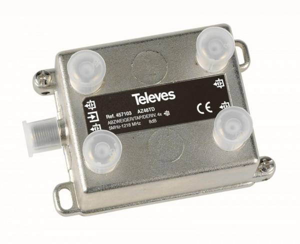 Televes 4-fach End-Abzweiger AZ48TD 5-1218 MHz AD:8dB 457103 Install.Baumaterial Antennen