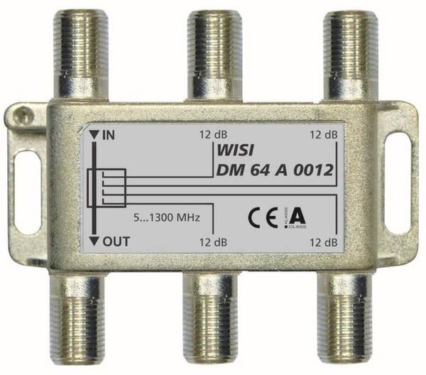 WISI 4-fach Abzweiger DM64A0012 5-1300MHz 12dB Klasse A (+10dB) Install.Baumaterial Antennen