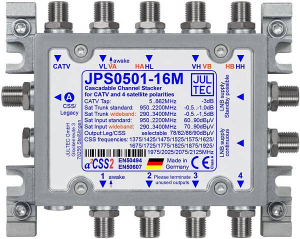 Jultec Einkabelmultischalter JPS0501-16M 5 auf 1/16UB Install.Baumaterial Antennen