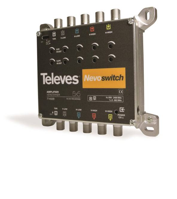 Televes 5-fach Verstärker 30dB MS530VGQ f.MS NEVO o.NT 714509 Install.Baumaterial Antennen-0