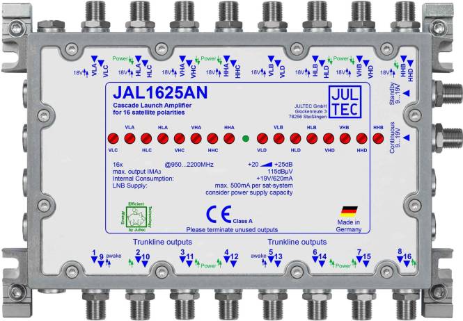Jultec Sat- JAL1625AN Kaskadenstartverstärker, 16x 25dB Install.Baumaterial Antennen-0