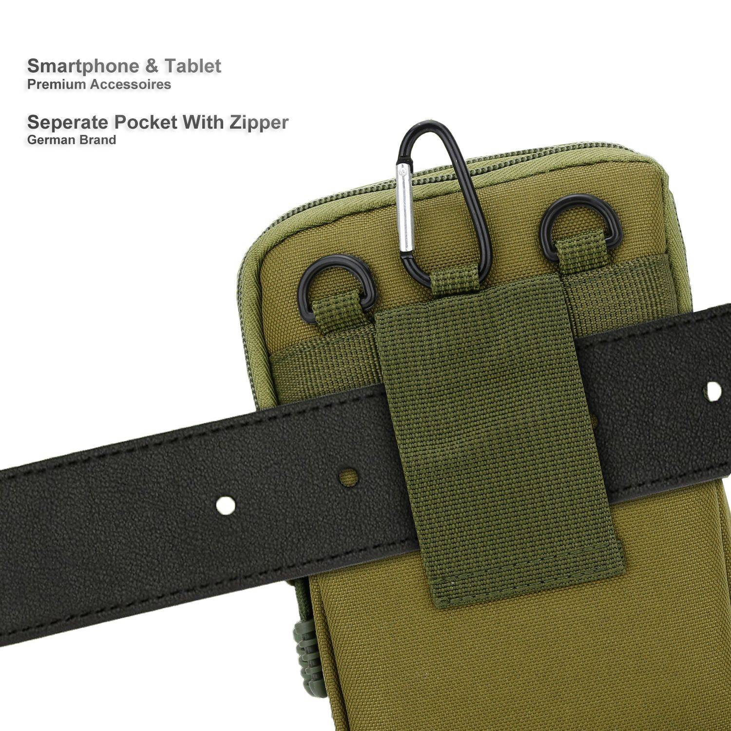 Taktische Handytasche -Molle- EDC-Tasche für WIKO GETAWAY Hülle mit Schultergurt Militär Hülle Gürteltasche max. 6.7-3