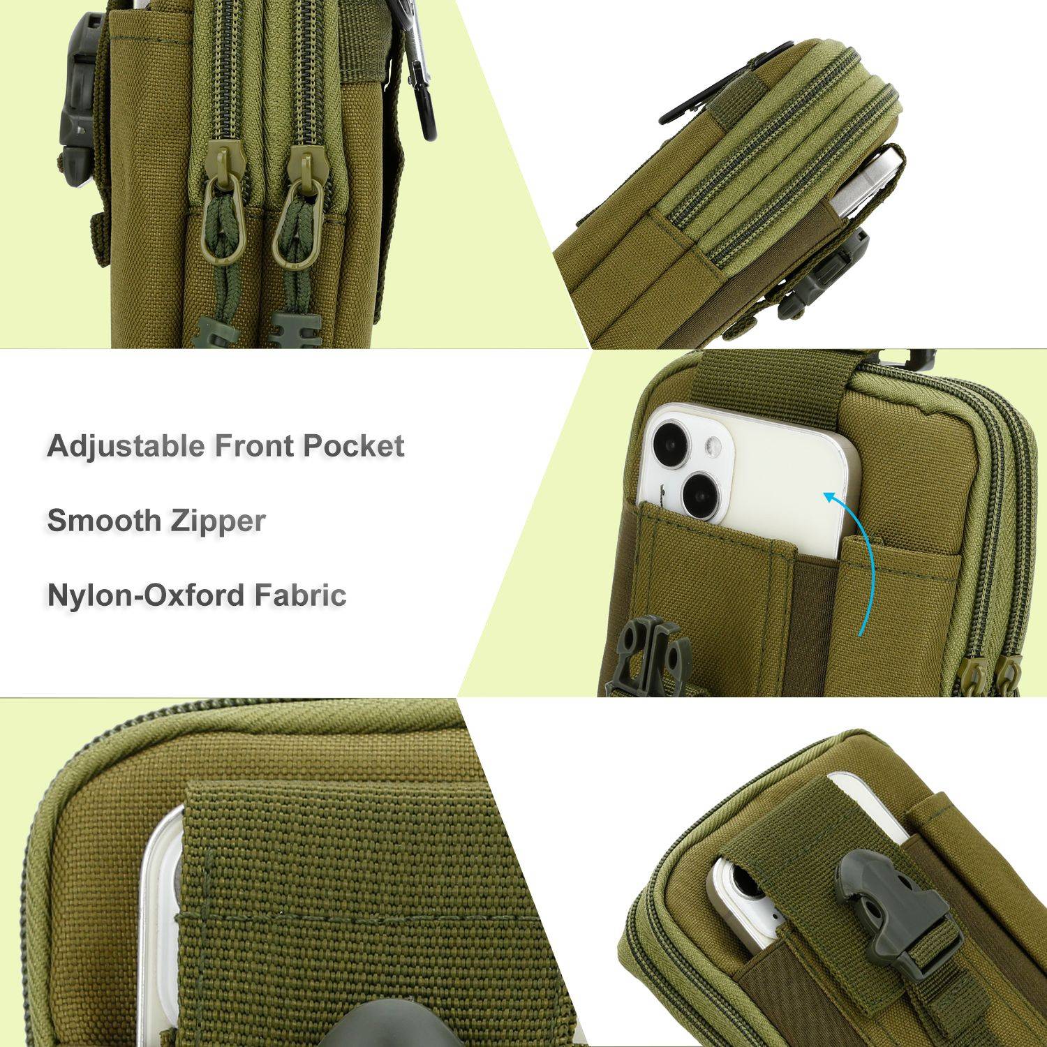 Taktische Handytasche -Molle- EDC-Tasche für WIKO GETAWAY Hülle mit Schultergurt Militär Hülle Gürteltasche max. 6.7-4