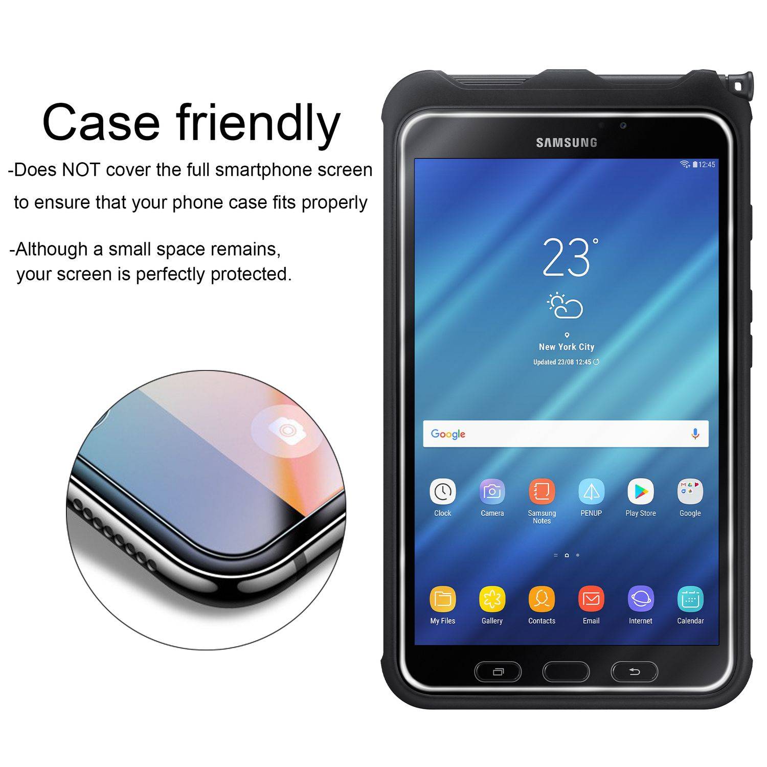 Cadorabo 3x Panzer Folie für Samsung Galaxy Tab Active in Transparent Tablet Schutzfolie Tempered Display-Schutzglas-4