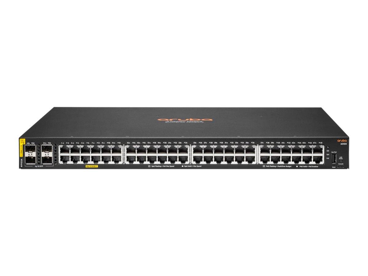 HPE Aruba Networking CX 6000 48G Class4 PoE 4SFP 740W Switch - Switch - L3 - managed - 48 x 10/100/1000 (PoE)-0