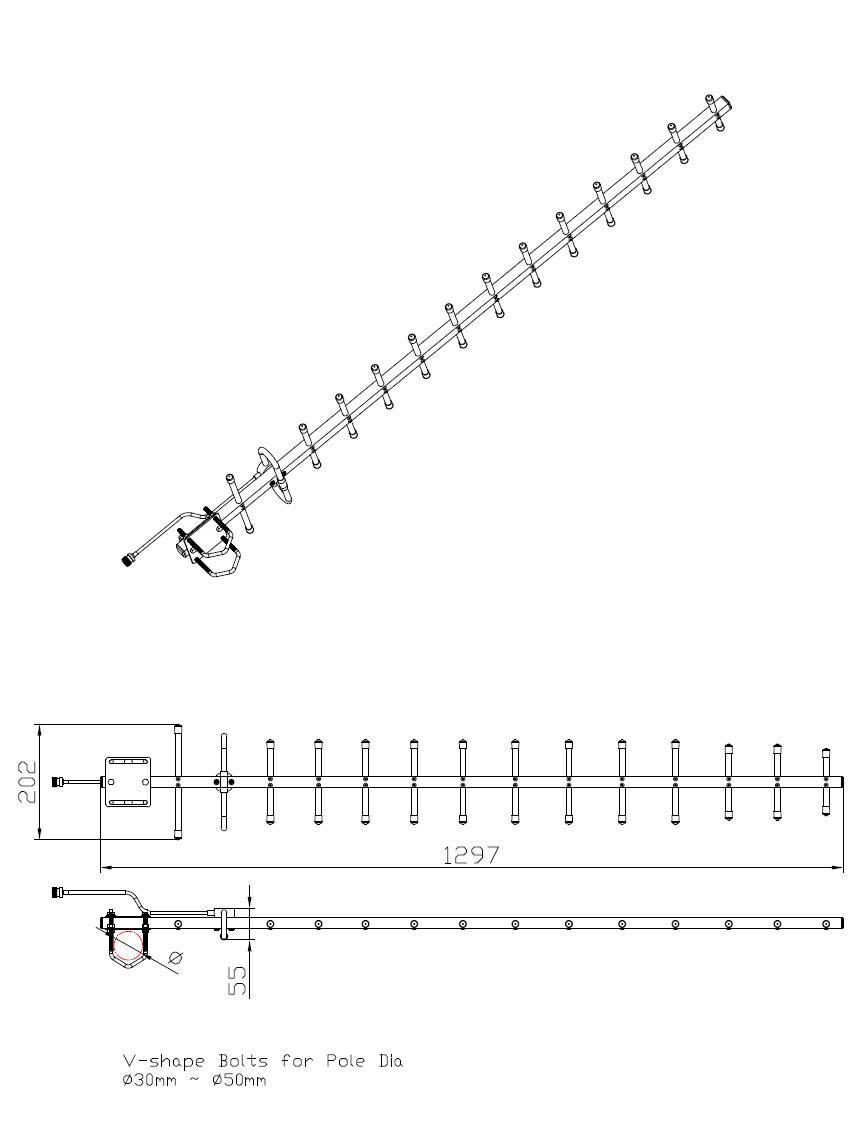 ALLNET - Antenne 868MHz 14dbi N-Female Yagi ANT-868-14dbi-Yagi LoRA HELIUM - Yagi-2