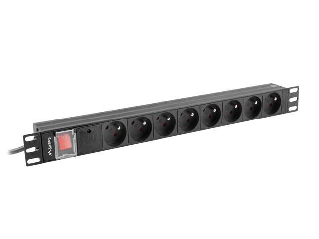 Lanberg POWER STRIP PDU RACK 19" (1U, 16A, 7X Shuko, 2m) - 2 m-0