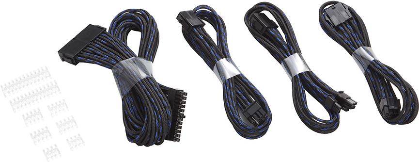 Extension cable set, 500mm, S-pattern - black/blue-0