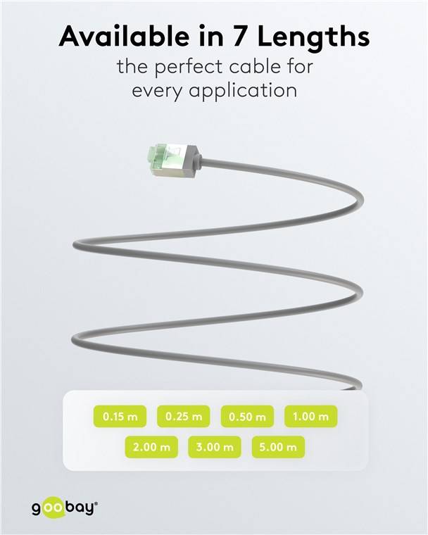 Goobay 74349 CAT 8.1 Slim Netzwerkkabel RJ45 Stecker 2000 MHz Kupfer Patchkabel Ethernet LAN Kabel U/FTP Grau 5,0 m-4