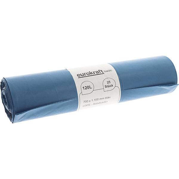 Abfallsäcke 100% PCR LDPE 120 l 37 µm BxL 700 x 1100 mm VE 250 Stk blau. TAKKT Industrial & Packaging GmbH-0