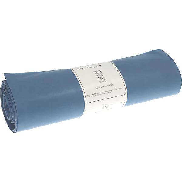 Abfallsäcke 100% PCR LDPE 120 l 37 µm BxL 700 x 1100 mm VE 250 Stk blau. TAKKT Industrial & Packaging GmbH-2