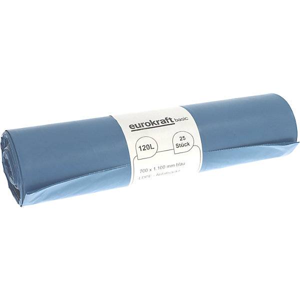 Abfallsäcke 100% PCR LDPE 120 l 37 µm BxL 700 x 1100 mm VE 250 Stk blau. TAKKT Industrial & Packaging GmbH-3