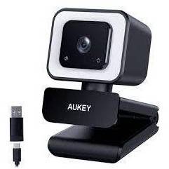 Aukey PC-LM6 Stream Series with Ring Light Full HD Webcam with 1 3 -CMOS Sensor black-0