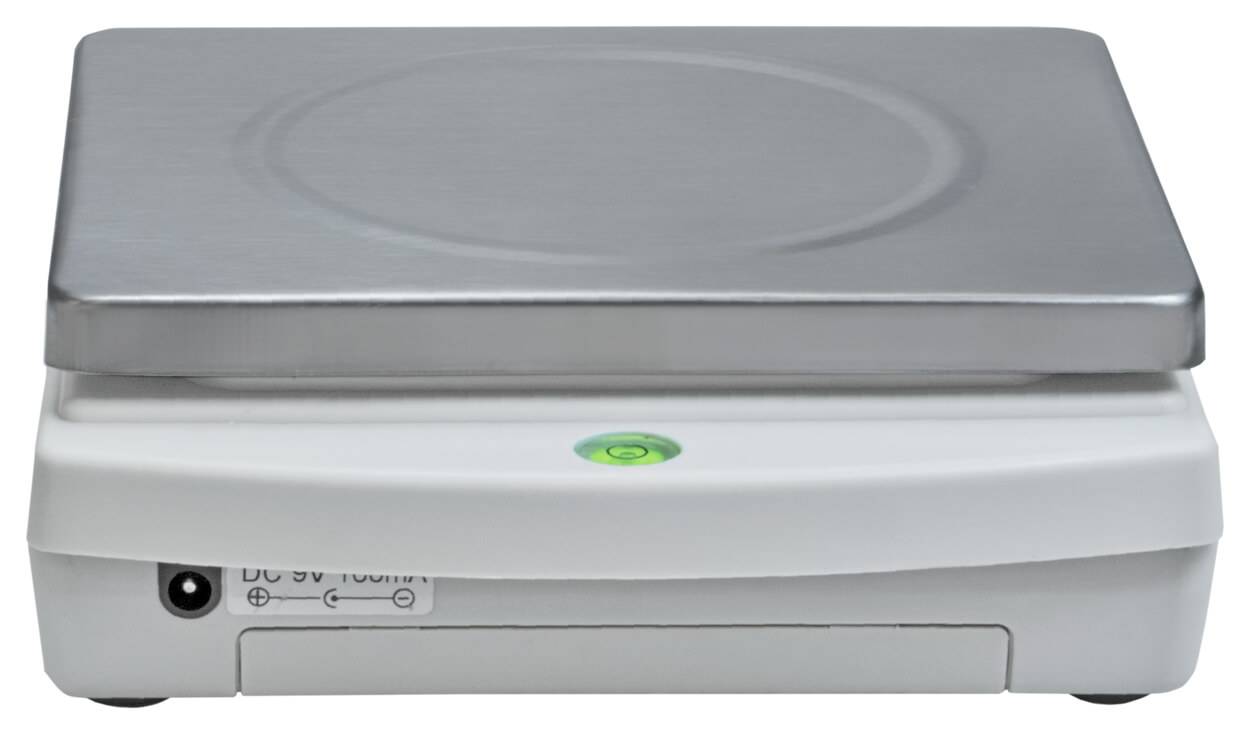 BOSCHE Wägetechnik Tischwaage WS-K, Wägebereich 6 kg, Ablesbarkeit 1 g, Silber, Weiß-3