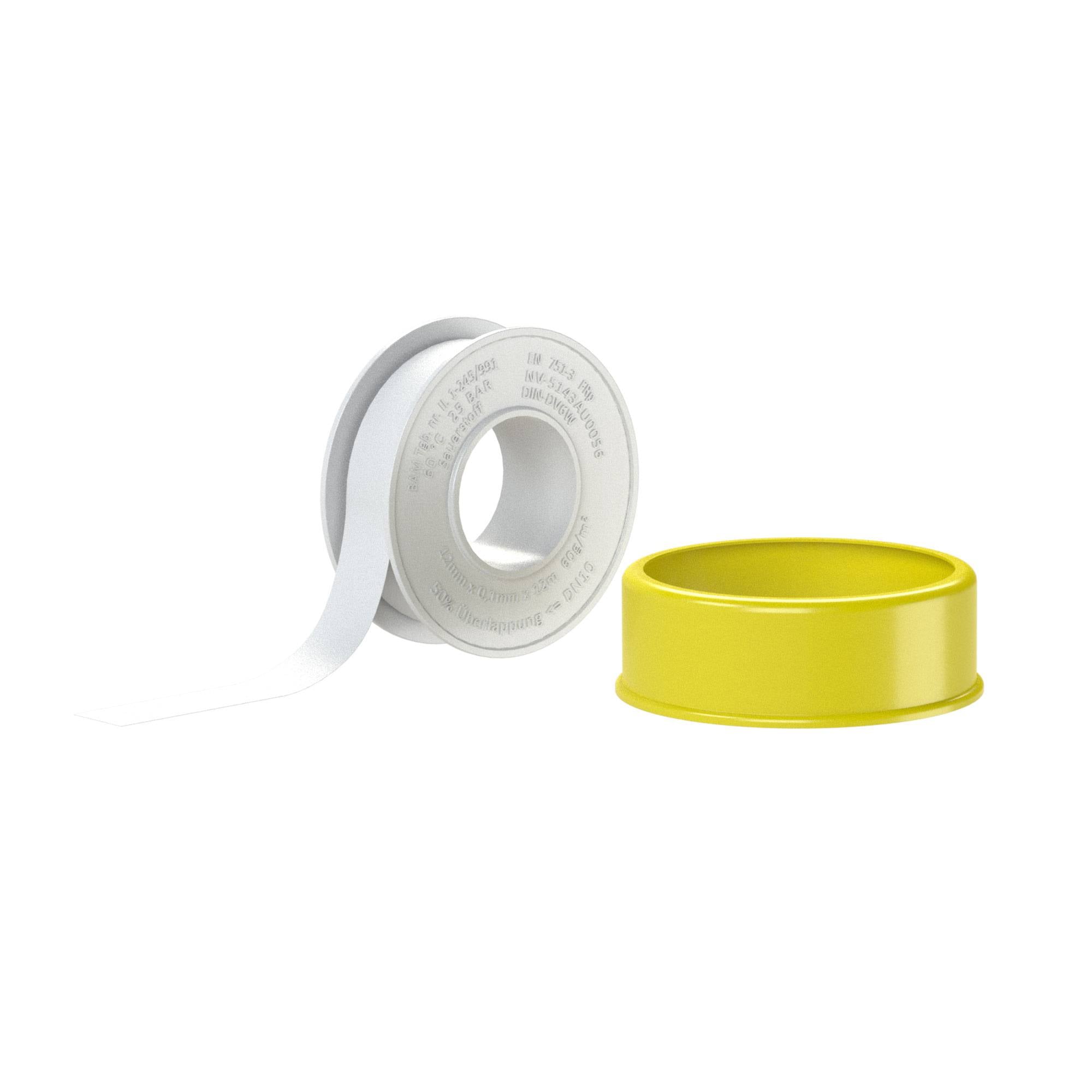 RIEGLER PTFE-Dichtband, Silikonfrei, Betriebstemperatur -240 °C bis 260 °C, DVGW-/KTW-Zulassung, DIN EN 751-3, DIN 30660-0