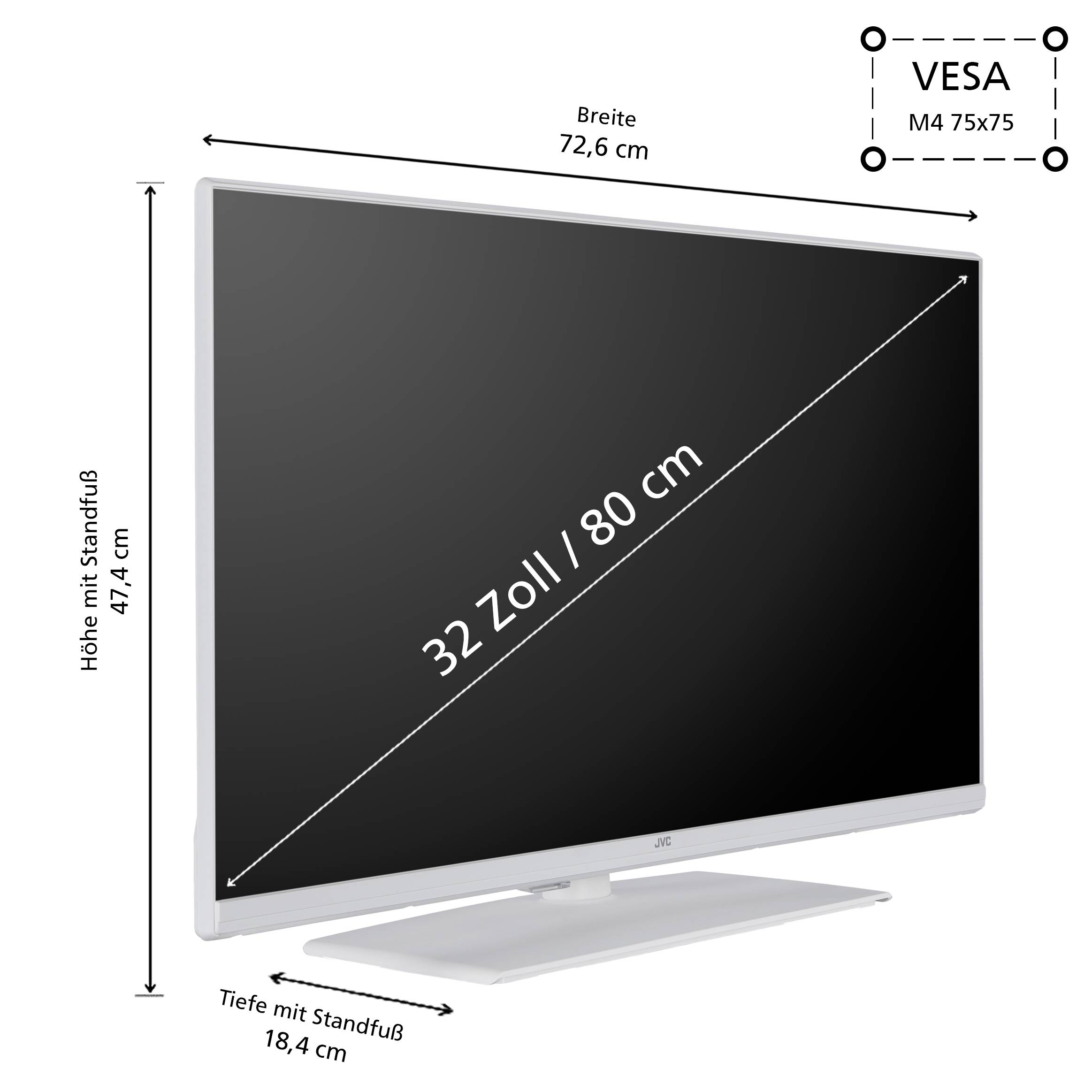 JVC LT-32VF5355W Fernseher 32 Zoll Smart TV by TiVo Full HD, HDR, Triple Tuner, 6 Monate HD+ (2026)-2