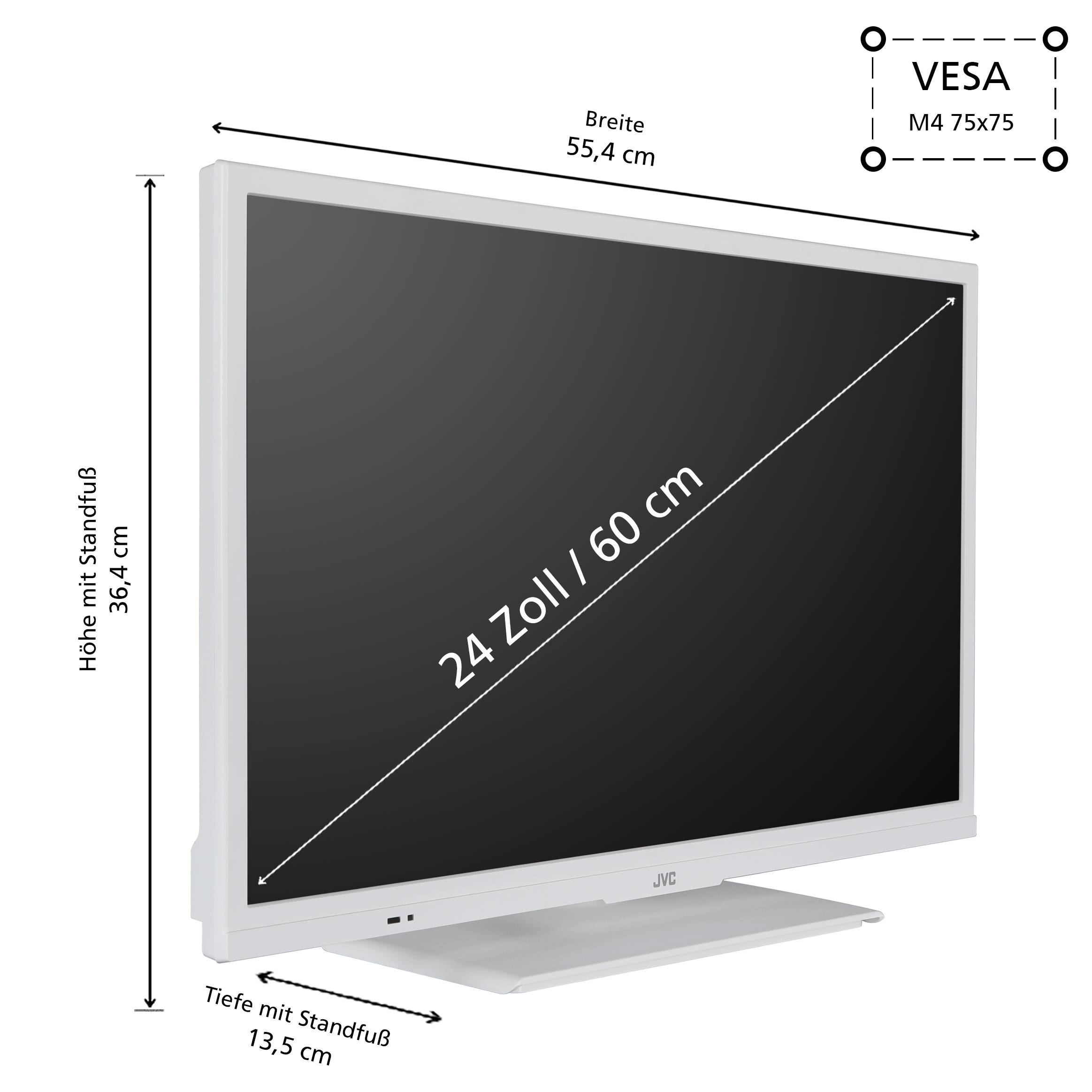 JVC LT-24VH5455W Fernseher 24 Zoll Smart TV by TiVo HD-Ready, HDR, Triple-Tuner, 6 Monate HD+ (2026)-2